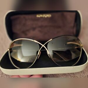 Tom Ford Black and Gold Women's Sunglasses